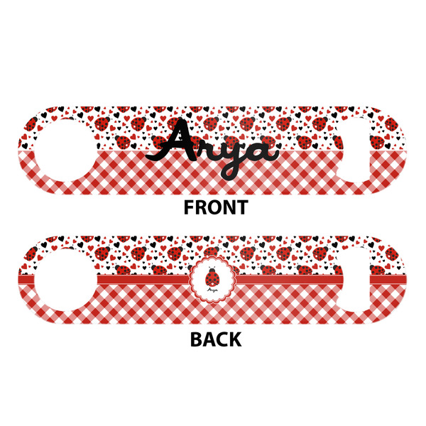 Ladybugs & Gingham Bar Bottle Opener - White - Approval