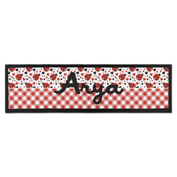 Ladybugs & Gingham Bar Mat (Personalized)