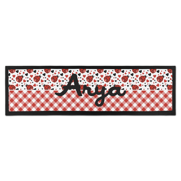 Custom Ladybugs & Gingham Bar Mat (Personalized)