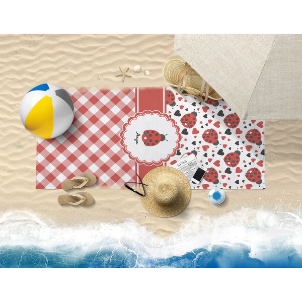 Ladybugs & Gingham Beach Towel Lifestyle