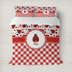 Ladybugs & Gingham Duvet Cover (Personalized)