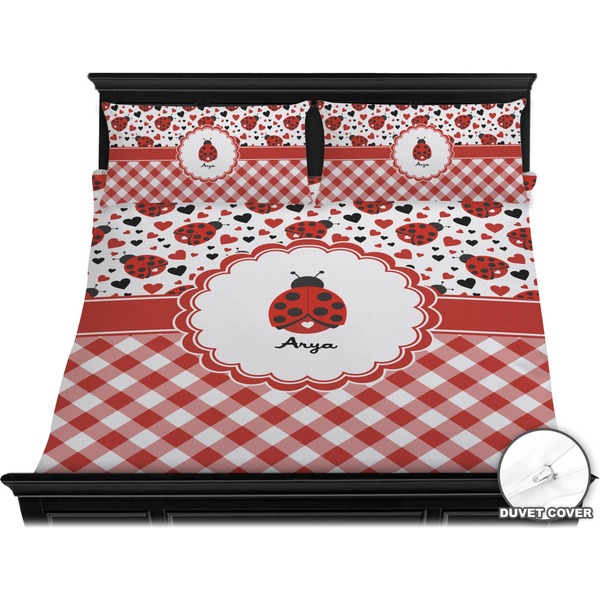 Ladybugs & Gingham Bedding Set (King) - Duvet