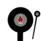Ladybugs & Gingham Black Plastic 6" Food Pick - Round - Closeup