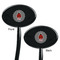 Ladybugs & Gingham Black Plastic 7" Stir Stick - Double Sided - Oval - Front & Back
