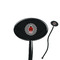 Ladybugs & Gingham Black Plastic 7" Stir Stick - Oval - Closeup