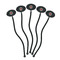 Ladybugs & Gingham Black Plastic 7" Stir Stick - Oval - Fan
