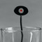 Ladybugs & Gingham Black Plastic 7" Stir Stick - Oval - Main
