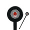 Ladybugs & Gingham Black Plastic 7" Stir Stick - Round - Closeup