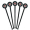 Ladybugs & Gingham Black Plastic 7" Stir Stick - Round - Fan View