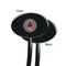 Ladybugs & Gingham Black Plastic 7" Stir Stick - Single Sided - Oval - Front & Back