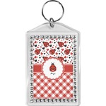 Ladybugs & Gingham Bling Keychain (Personalized)