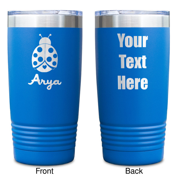 Ladybugs & Gingham Blue Polar Camel Tumbler - 20oz - Double Sided - Approval