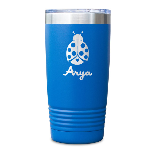 Ladybugs & Gingham Blue Polar Camel Tumbler - 20oz - Single Sided - Approval