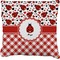 Ladybugs & Gingham Faux-Linen Throw Pillow 18" (Personalized)