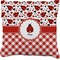 Ladybugs & Gingham Faux-Linen Throw Pillow 26" (Personalized)