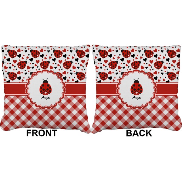 Ladybugs & Gingham Burlap Pillow Approval