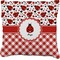 Ladybugs & Gingham Faux-Linen Throw Pillow (Personalized)