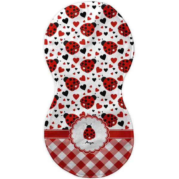 Ladybugs & Gingham Burp Peanut Shaped Flat