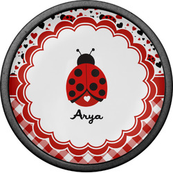 Ladybugs & Gingham Cabinet Knob (Black) (Personalized)