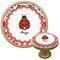 Ladybugs & Gingham Cabinet Knob - Gold (Personalized)