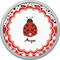 Ladybugs & Gingham Cabinet Knob - Nickel - Front