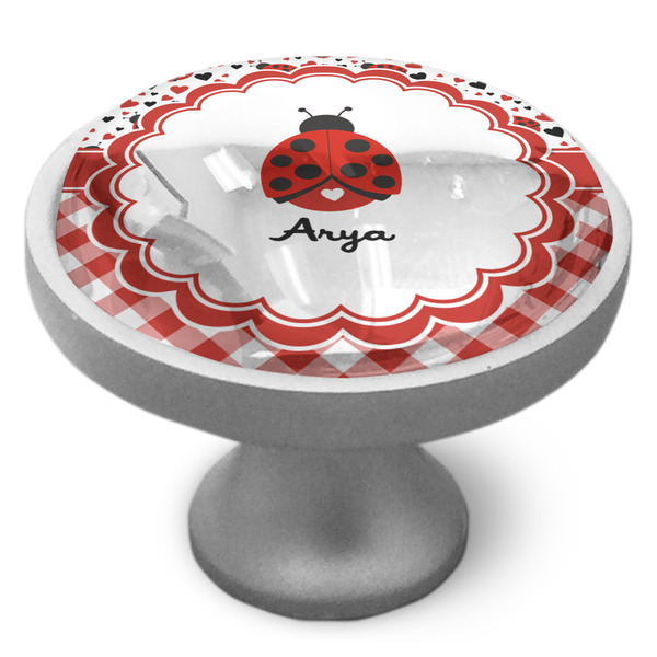Custom Ladybugs & Gingham Cabinet Knob (Personalized)