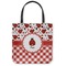 Ladybugs & Gingham Canvas Tote Bag - Large - 18"x18" (Personalized)