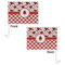 Ladybugs & Gingham Car Flag - 11" x 8" - Front & Back View