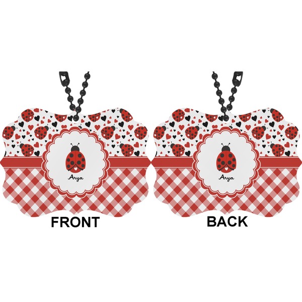 Ladybugs & Gingham Car Ornament (Approval)
