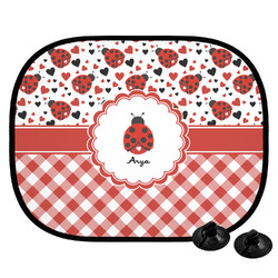Ladybugs & Gingham Car Side Window Sun Shade (Personalized)