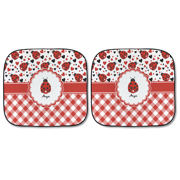 Ladybugs & Gingham Car Sun Shades - FRONT
