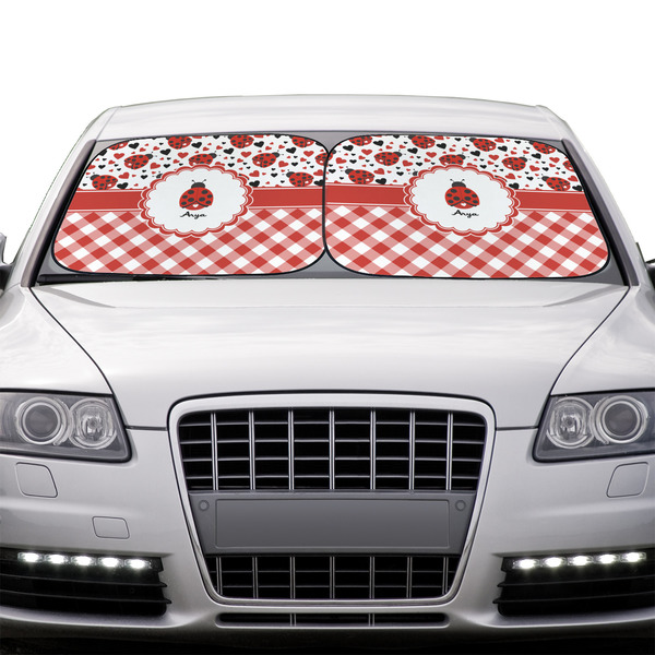 Ladybugs & Gingham Car Sun Shades - IN CONTEXT