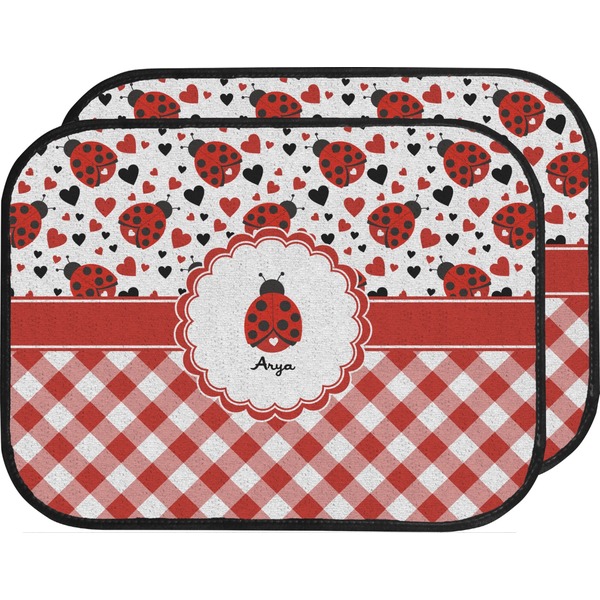 Ladybugs & Gingham Custom Car Floor Mats (Back Seat)