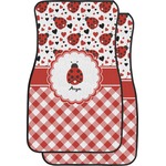 Ladybugs & Gingham Car Floor Mats (Front Seat) (Personalized)