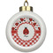 Ladybugs & Gingham Ceramic Ball Ornament (Personalized)