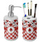 Ladybugs & Gingham Ceramic Bathroom Accessories Set (Personalized)