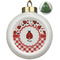 Ladybugs & Gingham Ceramic Christmas Ornament - Xmas Tree (Front View)