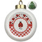 Ladybugs & Gingham Ceramic Ball Ornament - Christmas Tree (Personalized)