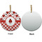 Ladybugs & Gingham Ceramic Flat Ornament - Circle Front & Back (APPROVAL)