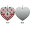Ladybugs & Gingham Ceramic Flat Ornament - Heart Front & Back (APPROVAL)
