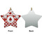 Ladybugs & Gingham Ceramic Flat Ornament - Star Front & Back (APPROVAL)