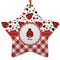 Ladybugs & Gingham Ceramic Flat Ornament - Star (Front)