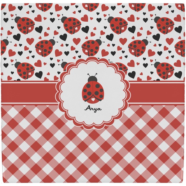 Custom Ladybugs & Gingham Ceramic Tile Hot Pad (Personalized)