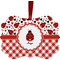 Ladybugs & Gingham Christmas Ornament (Front View)