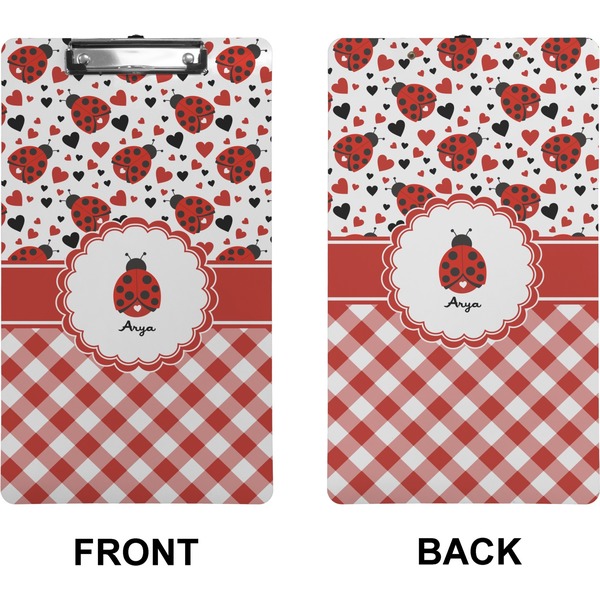 Ladybugs & Gingham Clipboard (Legal) (Front + Back)