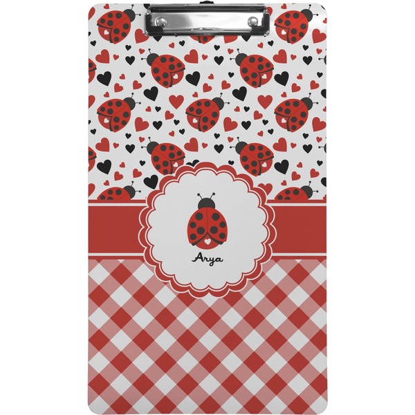 Custom Ladybugs & Gingham Clipboard (Legal Size) (Personalized)