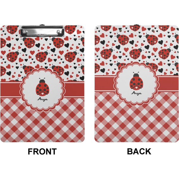 Ladybugs & Gingham Clipboard (Letter) (Front + Back)
