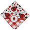 Ladybugs & Gingham Cloth Napkins - Personalized Dinner (Folded Four Corners)