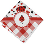 Ladybugs & Gingham Cloth Cocktail Napkin - Single w/ Name or Text
