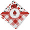 Ladybugs & Gingham Cloth Napkins - Personalized Lunch (Folded Four Corners)